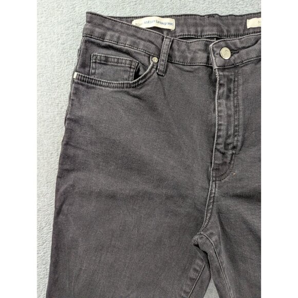 Pilcro and the Letterpress Jeans Size 31 Black Crop Flared Cuffs Studs Boho - Picture 2 of 15